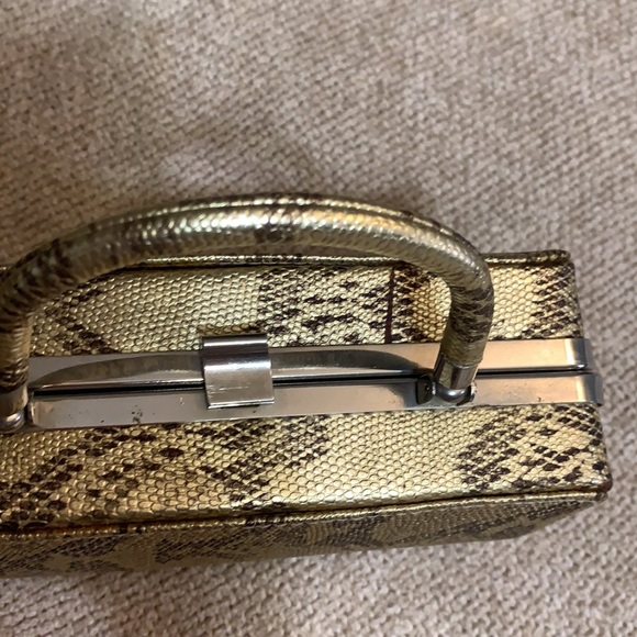 Python print vintage style hard shell sm. handbag. - Picture 6 of 12